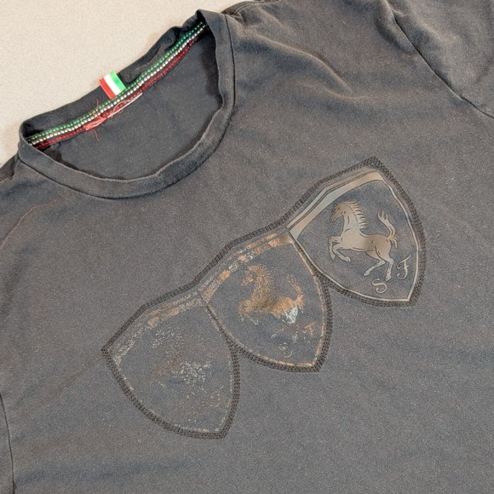 Ferrari SF Shield‎ Logo T Shirt Men's Black Short Sleeve Crew Neck Tee